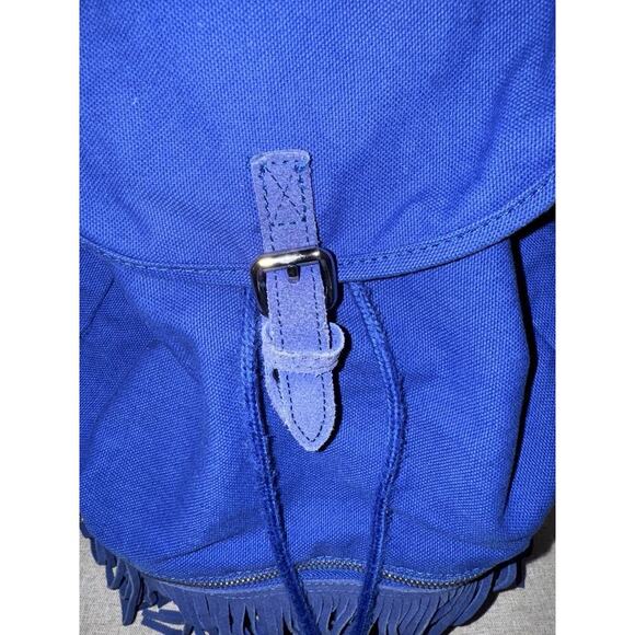 Victorias Secret PINK School Backpack Blue Denim Fringe - Picture 5 of 15